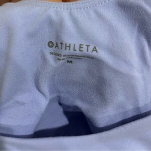 Athleta Conscious Crop Sports Bra Top Periwinkle Blue Size Medium PowerVita
